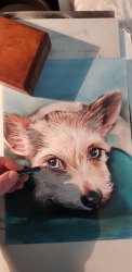 portrait d'apres photo dessin de chien au pastel ratier par boris (...)