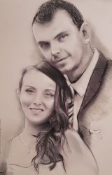 portrait des mariés pour cadeau mariage