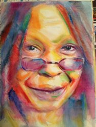 portrait peinture woopi goolberg