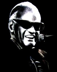 Portrait au fusain de Ray Charles