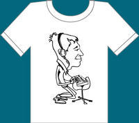 illustration caricature sur t-shirt musicien