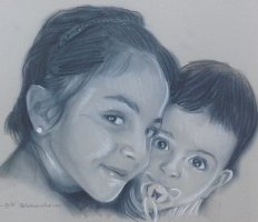 portrait pastel et fusain