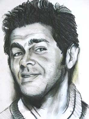 portrait_dessin_fusain_jamel_debbouze portraitiste Auch