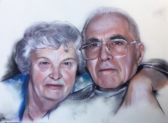 portrait couleur pastel et fusain par un dessinateur portraitiste (...)