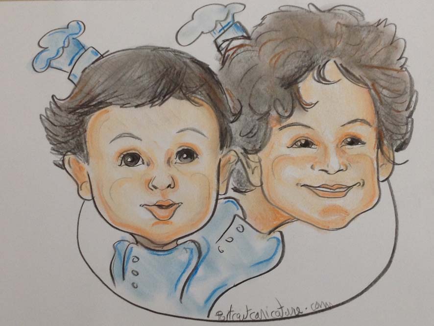 Caricatures d enfants en couleur 