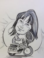 caricature en noir et blanc a l'encre